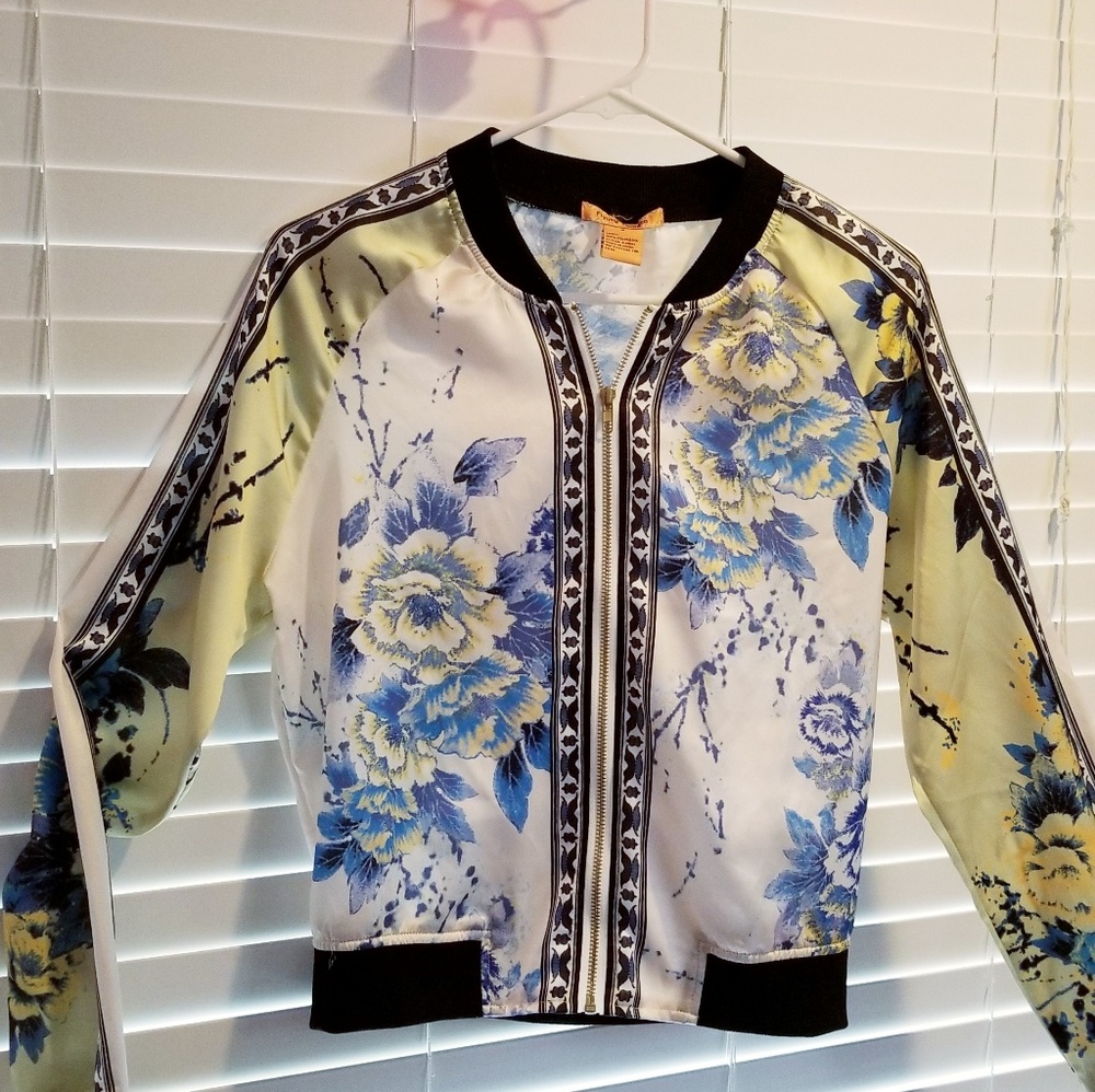 Silky lightweight floral Bomber Jacket